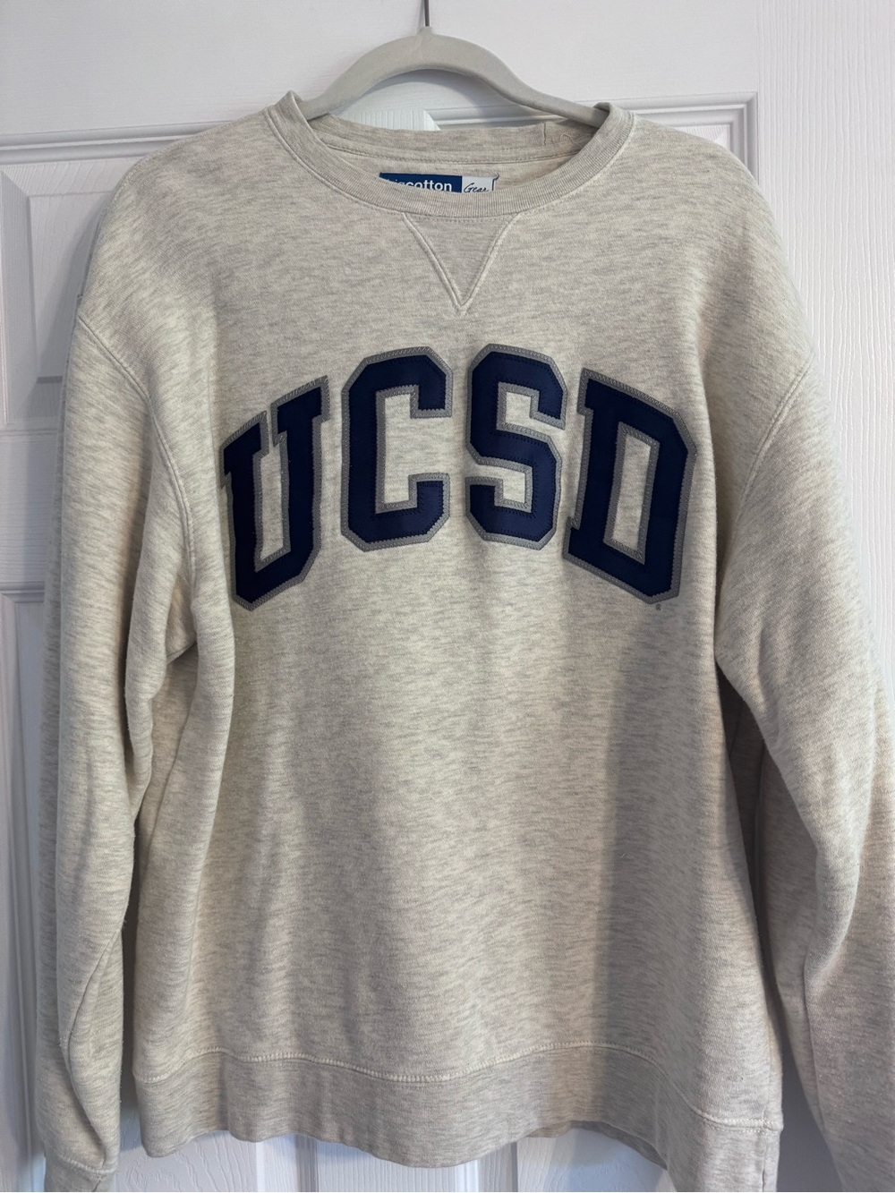 UCSD Crewneck Sweatshirt - Ivory with Navy Lettering